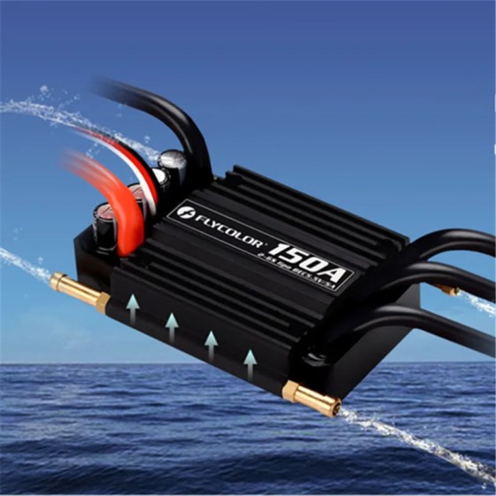 FlyColor 150A 2-6S Heavy Current Multiple Protections Waterproof Brushless ESC With 5.5V / 5A BEC for RC Boat